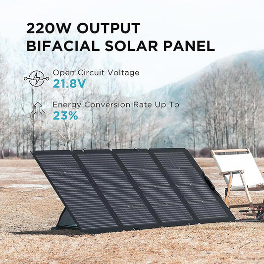 Everglow Tech EcoFlow 220W Bifacial Portable Solar Panel (SOLAR220W)