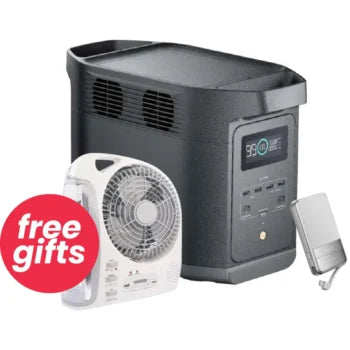 Everglow Tech EcoFlow DELTA 2 BLACK E980 – Portable Power Station (500W, 980Wh) with FREE GIFTS – EFE980-UK