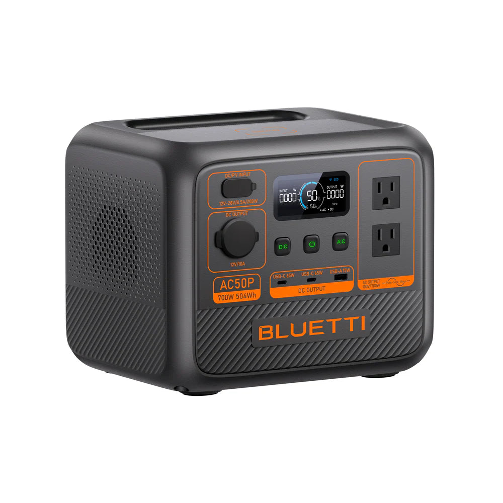 Everglow Tech BLUETTI AC50P Solar Portable Power Station/Solar Generator | 700W 448Wh AC50P | 700W 504Wh Power Station