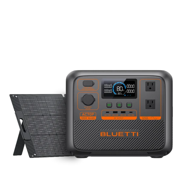 Everglow Tech BLUETTI AC70P Portable Power Station/Solar Generator | 1000W 864Wh AC70P+200W |1000W 864Wh