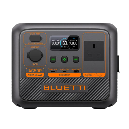 Everglow Tech BLUETTI AC50P Portable Power Station | 504Wh, 700W (UK PLUG) – P-AC50P-UK-GY-BL-010