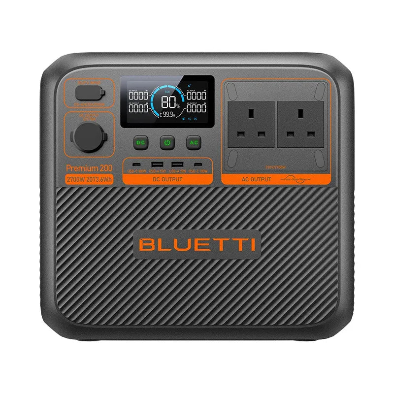 Everglow Tech BLUETTI Premium 200 V2 Portable Power Station | 2,073.6Wh, 2700W (UK PLUG) – PR200V2