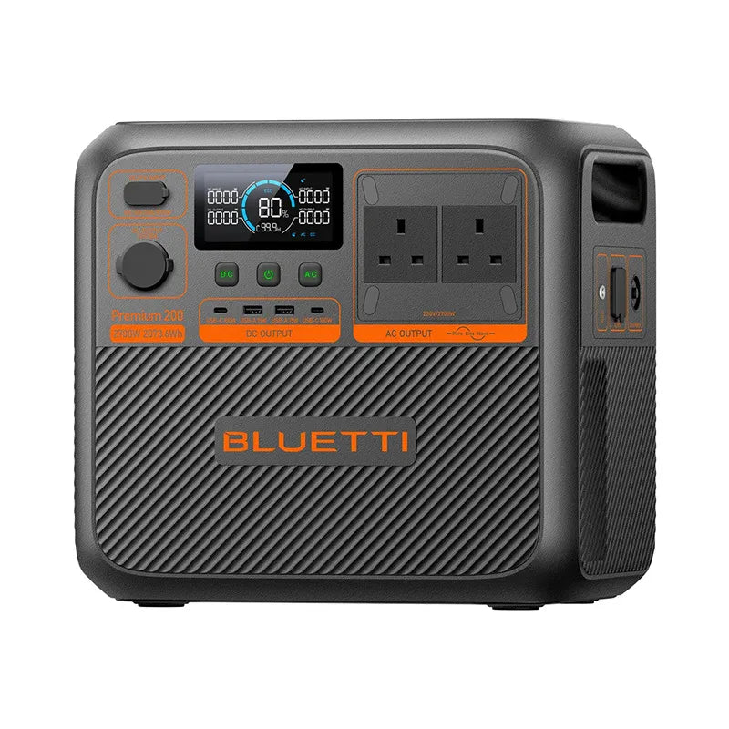 Everglow Tech BLUETTI Premium 200 V2 Portable Power Station | 2,073.6Wh, 2700W (UK PLUG) – PR200V2