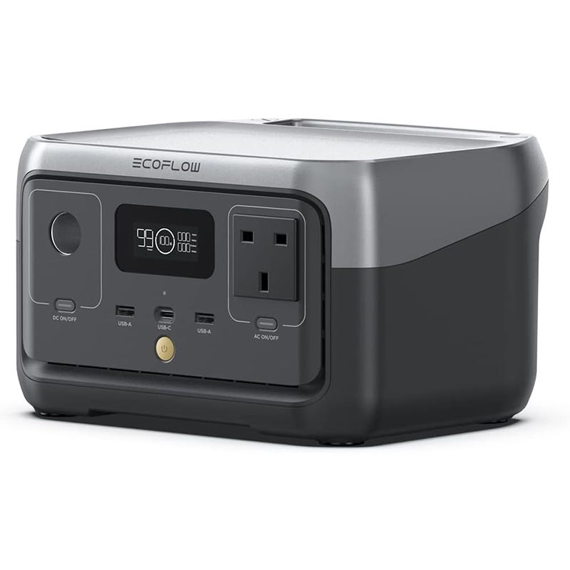 Everglow Tech EcoFlow RIVER 2 – Portable Power Station (300W, 256Wh) – ZMR600-B-UK