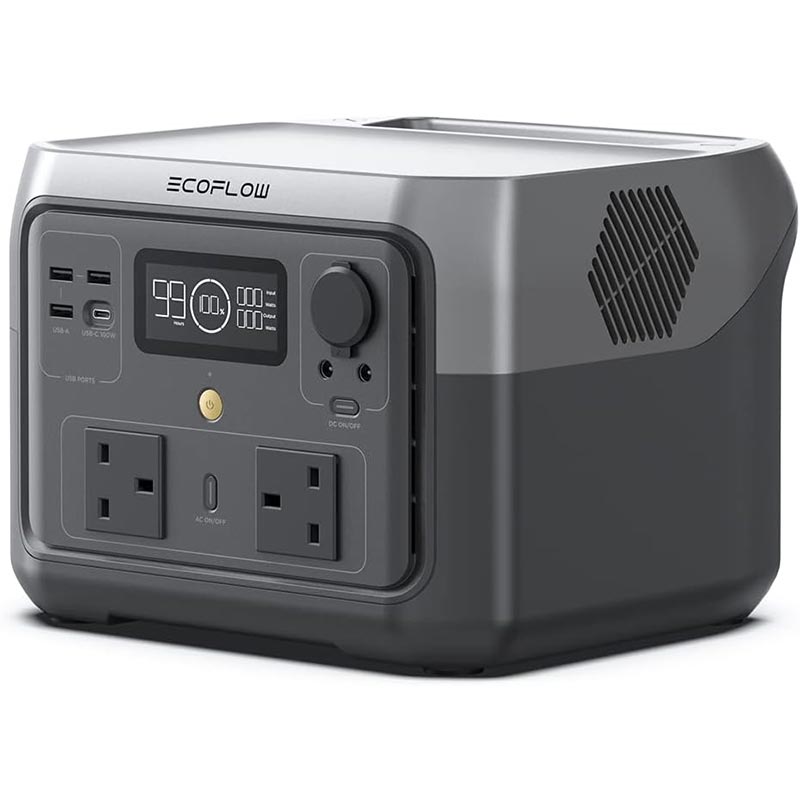 Everglow Tech EcoFlow RIVER 2 Max – Portable Power Station (500W, 512Wh) – ZMR610-B-UK