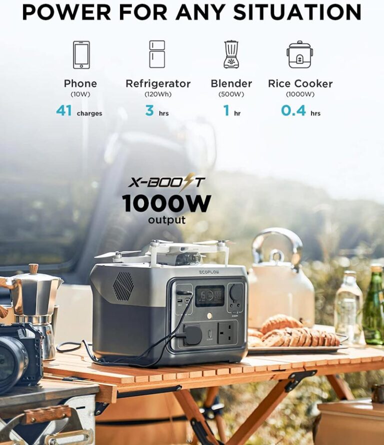 Everglow Tech EcoFlow RIVER 2 Max – Portable Power Station (500W, 512Wh) – ZMR610-B-UK