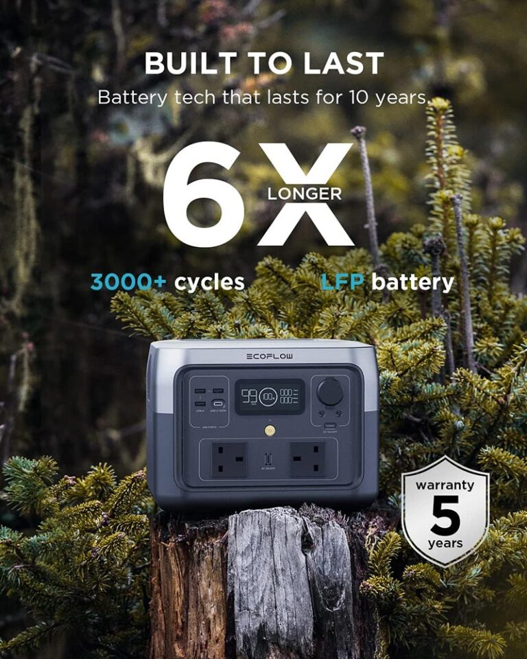 Everglow Tech EcoFlow RIVER 2 Max – Portable Power Station (500W, 512Wh) – ZMR610-B-UK