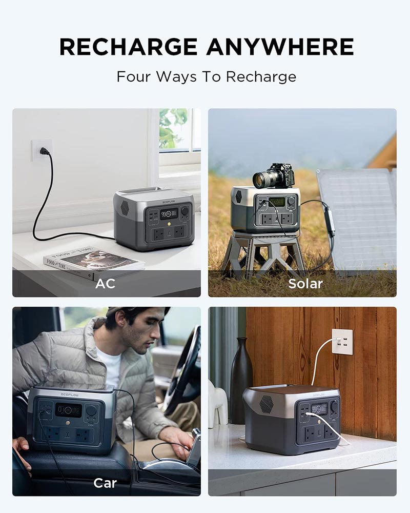 Everglow Tech EcoFlow RIVER 2 Max – Portable Power Station (500W, 512Wh) – ZMR610-B-UK
