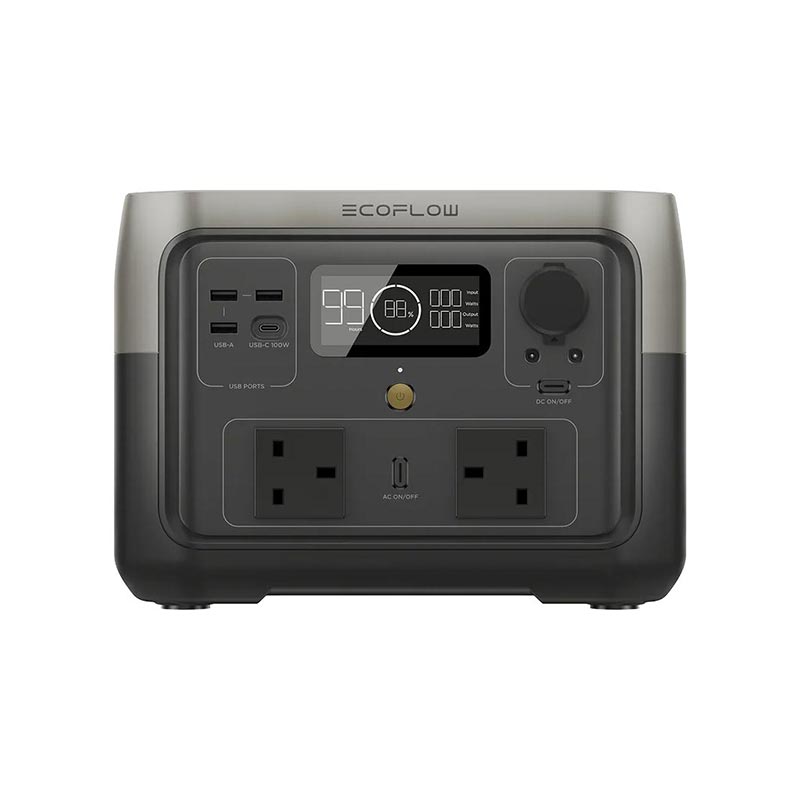 Everglow Tech EcoFlow RIVER 2 Max – Portable Power Station (500W, 512Wh) – ZMR610-B-UK