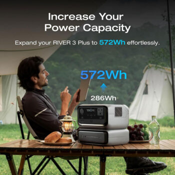 Everglow Tech EcoFlow RIVER 3 Max – Portable Power Station (572Wh, 600W – River 3 plus + Extra Battery EB300)