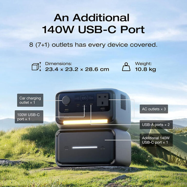 Everglow Tech EcoFlow RIVER 3 Max Plus – Portable Power Station (858Wh, 600W – River 3 plus + Extra Battery EB600) KES 78,999