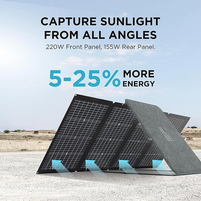 Everglow Tech EcoFlow 220W Bifacial Portable Solar Panel (SOLAR220W)