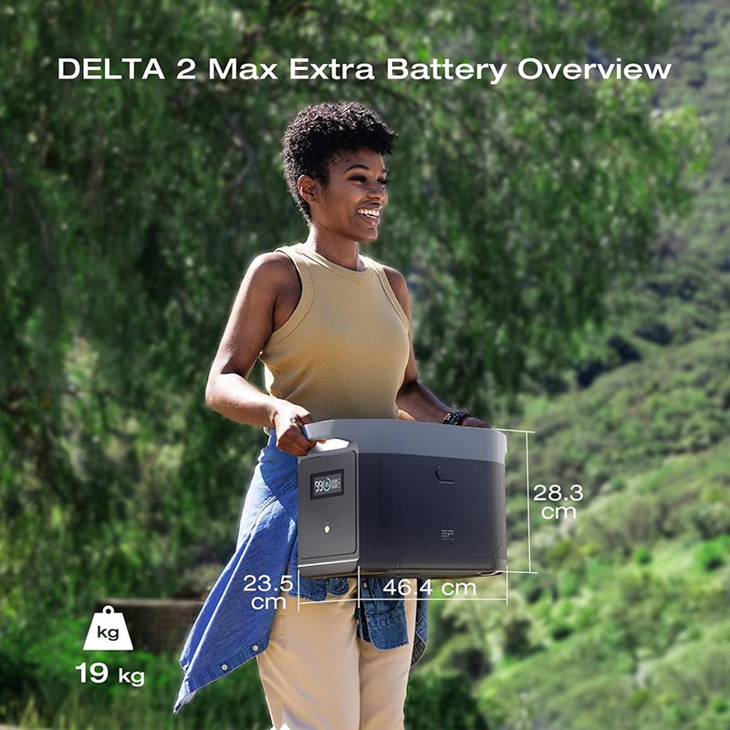 Everglow Tech EcoFlow Smart Extra Battery for DELTA 2 MAX Power Station (2048Wh) – EFDELTA2MaxEB