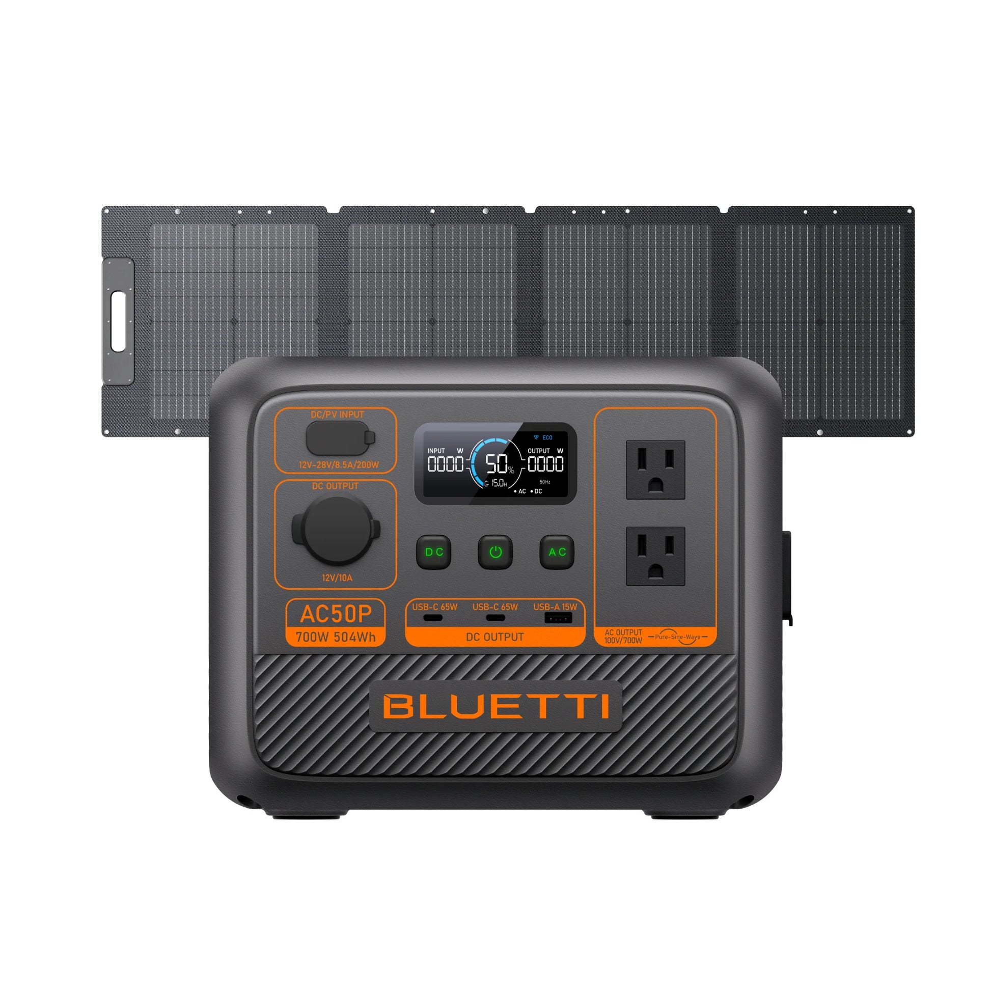 Everglow Tech BLUETTI AC50P Solar Portable Power Station/Solar Generator | 700W 448Wh